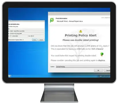 Papercut, Print Policy Alert, Prior & Nami Business Systems