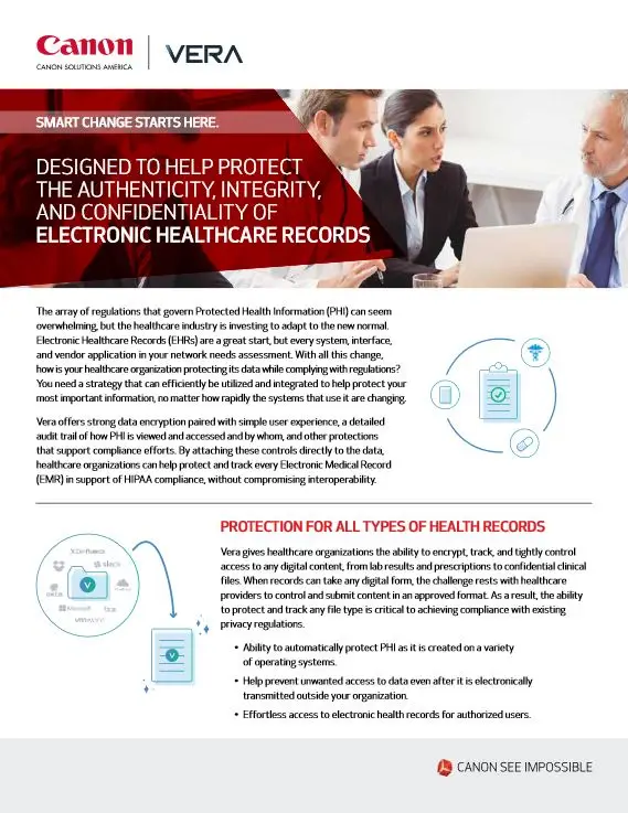 EMR, Canon, Electronic Medical Records, vera, Prior & Nami Business Systems