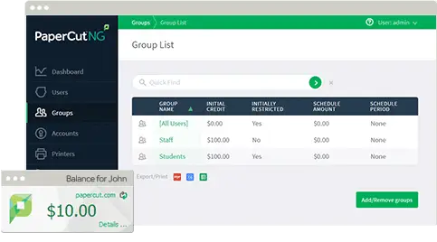 Papercut, Cost Control, Prior & Nami Business Systems