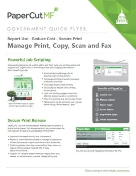 Papercut, Mf, Government Flyer, Prior & Nami Business Systems