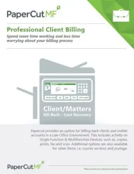 Papercut, Mf, Professional Client Billing, Prior & Nami Business Systems