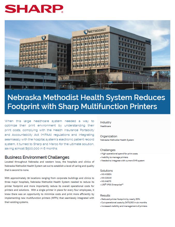 Sharp, healthcare study, EMR, Prior & Nami Business Systems