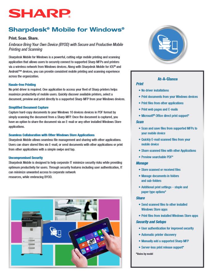 Sharpdesk, Mobile For Windows, sharp, Prior & Nami Business Systems